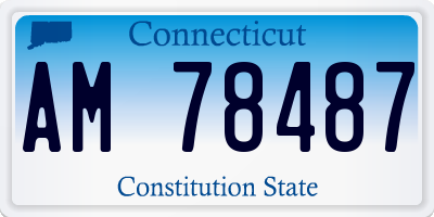 CT license plate AM78487