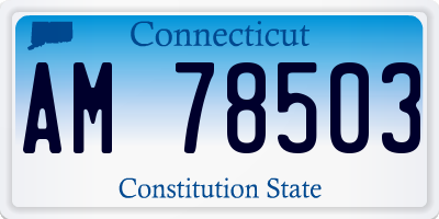 CT license plate AM78503