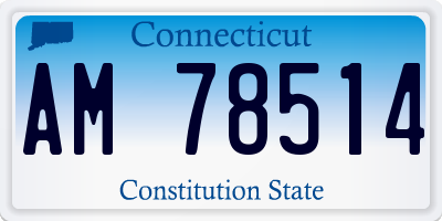 CT license plate AM78514