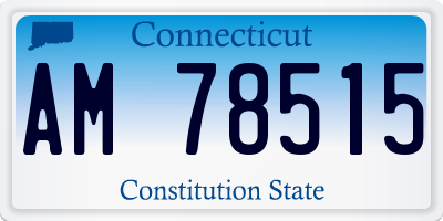 CT license plate AM78515