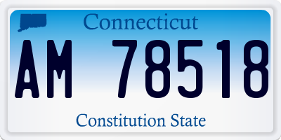 CT license plate AM78518