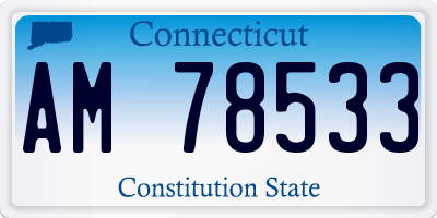 CT license plate AM78533