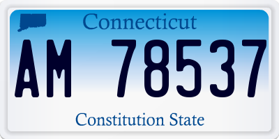 CT license plate AM78537