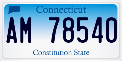 CT license plate AM78540