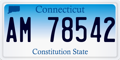 CT license plate AM78542