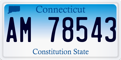 CT license plate AM78543