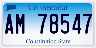 CT license plate AM78547
