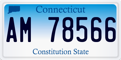 CT license plate AM78566