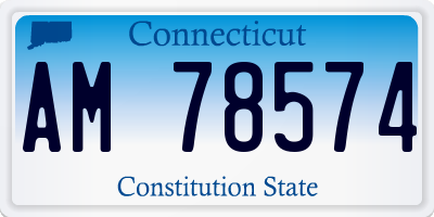CT license plate AM78574