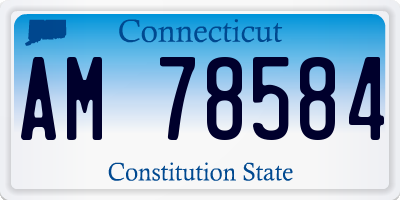 CT license plate AM78584