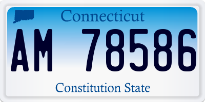CT license plate AM78586