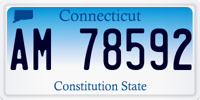 CT license plate AM78592