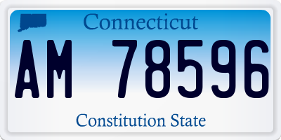CT license plate AM78596