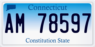 CT license plate AM78597