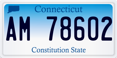 CT license plate AM78602