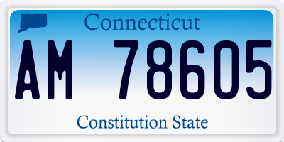 CT license plate AM78605