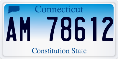 CT license plate AM78612