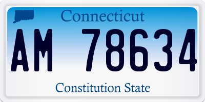 CT license plate AM78634