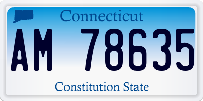 CT license plate AM78635