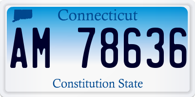 CT license plate AM78636