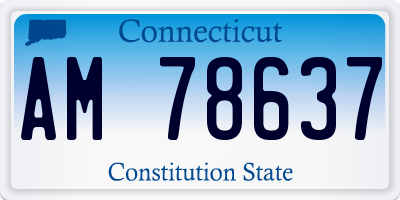 CT license plate AM78637