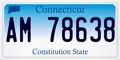 CT license plate AM78638