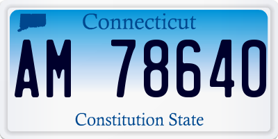 CT license plate AM78640