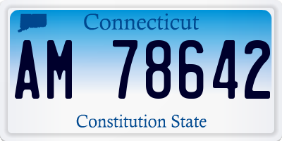 CT license plate AM78642