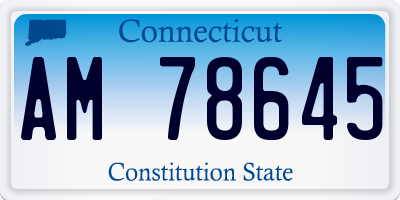 CT license plate AM78645