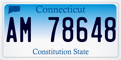 CT license plate AM78648