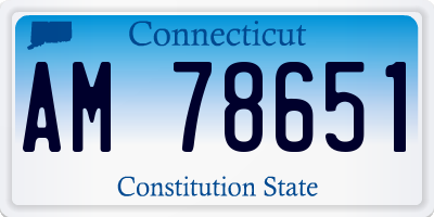CT license plate AM78651