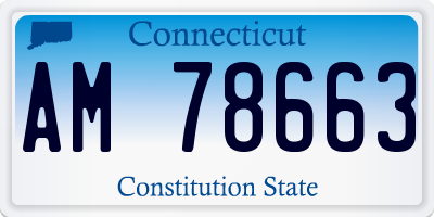 CT license plate AM78663