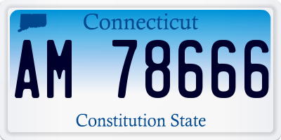 CT license plate AM78666