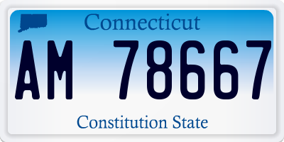 CT license plate AM78667