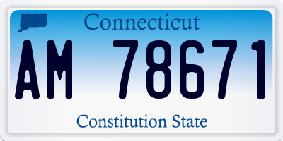 CT license plate AM78671