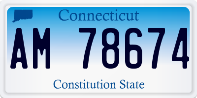 CT license plate AM78674