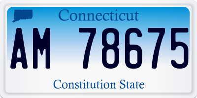 CT license plate AM78675