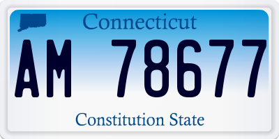 CT license plate AM78677