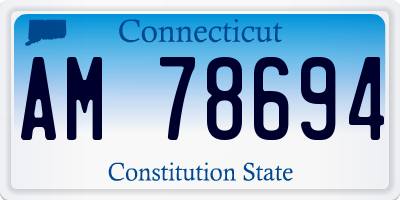 CT license plate AM78694