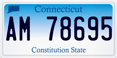 CT license plate AM78695