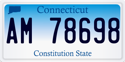 CT license plate AM78698