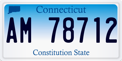 CT license plate AM78712