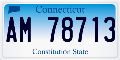 CT license plate AM78713