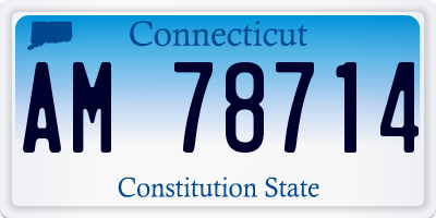 CT license plate AM78714