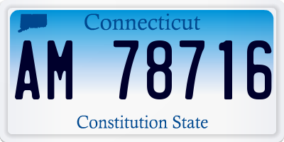 CT license plate AM78716