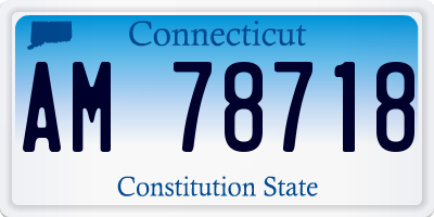 CT license plate AM78718