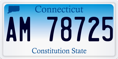 CT license plate AM78725