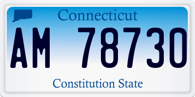 CT license plate AM78730