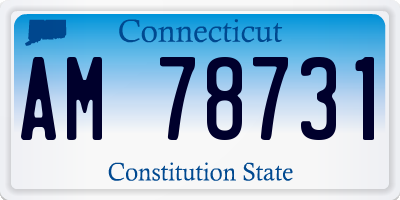 CT license plate AM78731