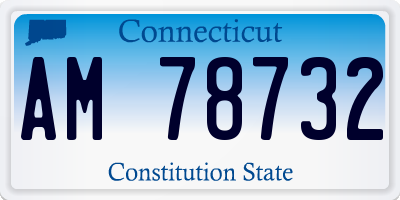 CT license plate AM78732